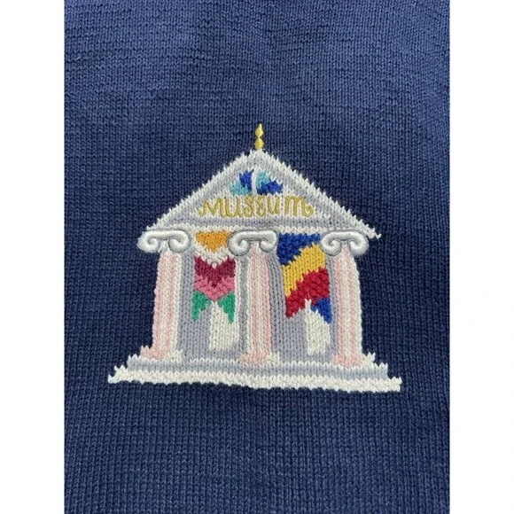 VERY RARE BellePointe Art Cardigan Knit Sweater Van Gogh Matisse Renoir Small - Picture 12 of 14